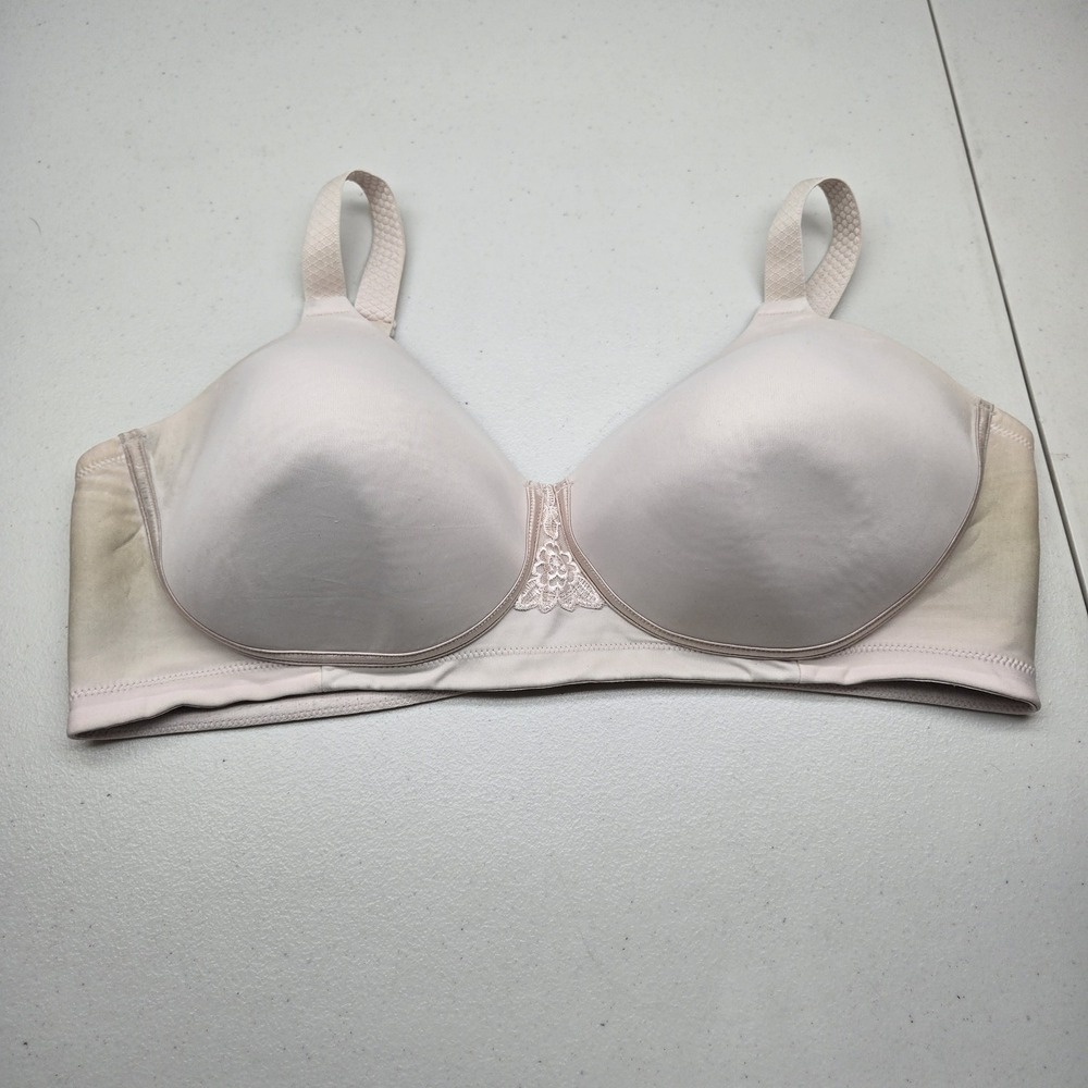 Vanity Fair Women Bra 42D Pink T Shirt Wireless Lace Strap READ